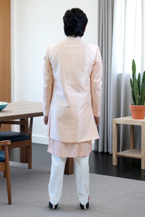 Pink Indo Western Jacket with Heavy Work and Multi-Color Kurta - Image 6