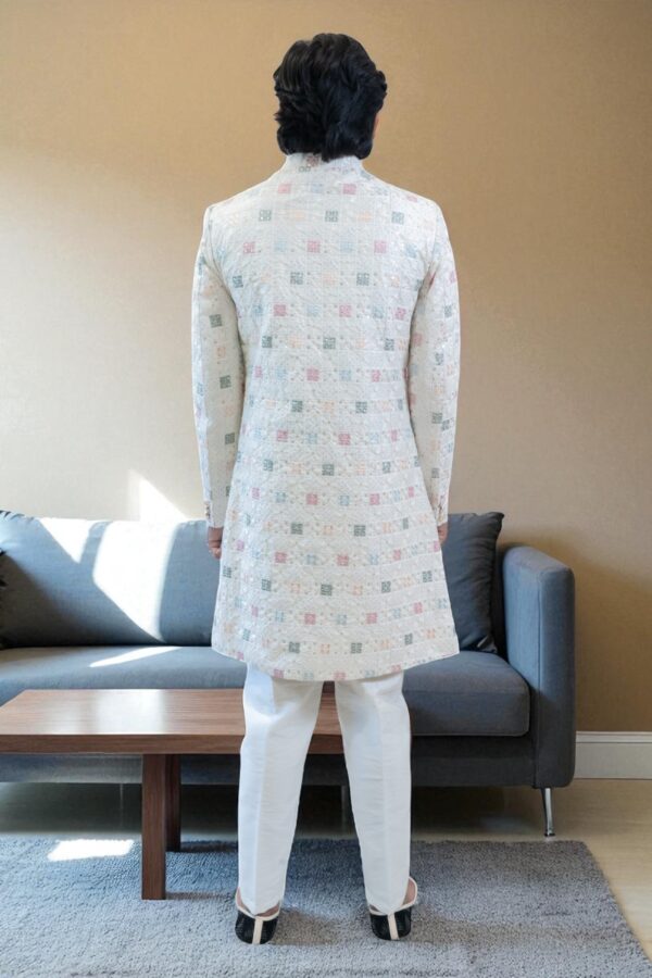 Multi-Color Bandhgala Indo Western Suit for Men – Suiting Fabric & Embroidery Design - Image 6
