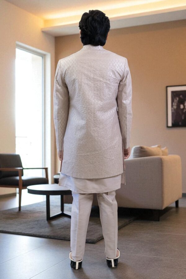 Indo Western Shrug Style Dress for Men – Sequin Design - Image 7