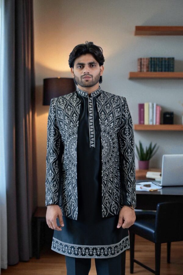 Black Indo-Western Suit – Elegant & Comfortable