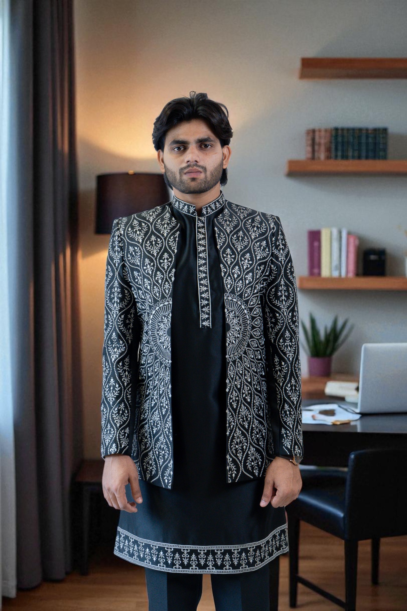 Black Indo-Western Suit – Elegant & Comfortable