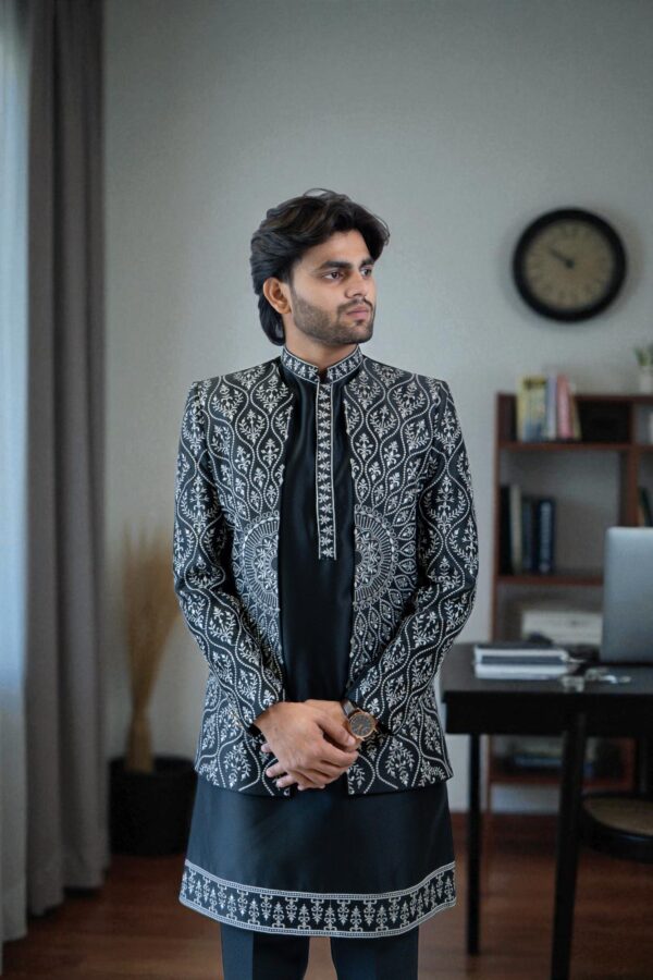 Black Indo-Western Suit – Elegant & Comfortable - Image 3
