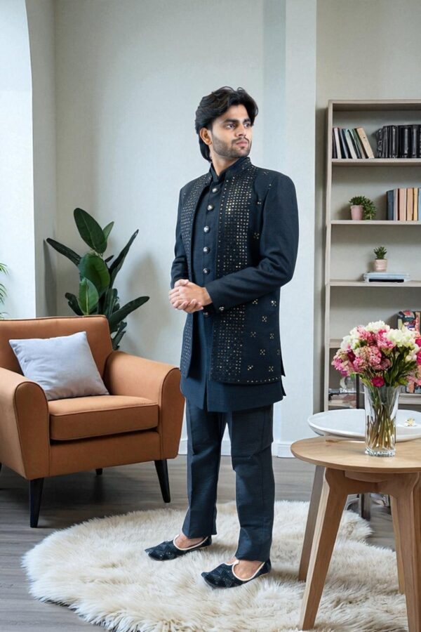 Black Indo Western with Miler Work – Party Wear & Stylish Design - Image 2