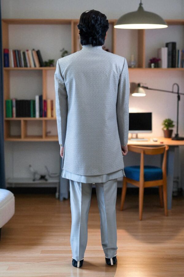 Men’s Grey Indo Western Suit - Image 7