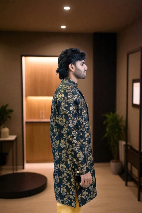 Golden Printed Indo Western – Elegant Party & Occasion Wear - Image 4