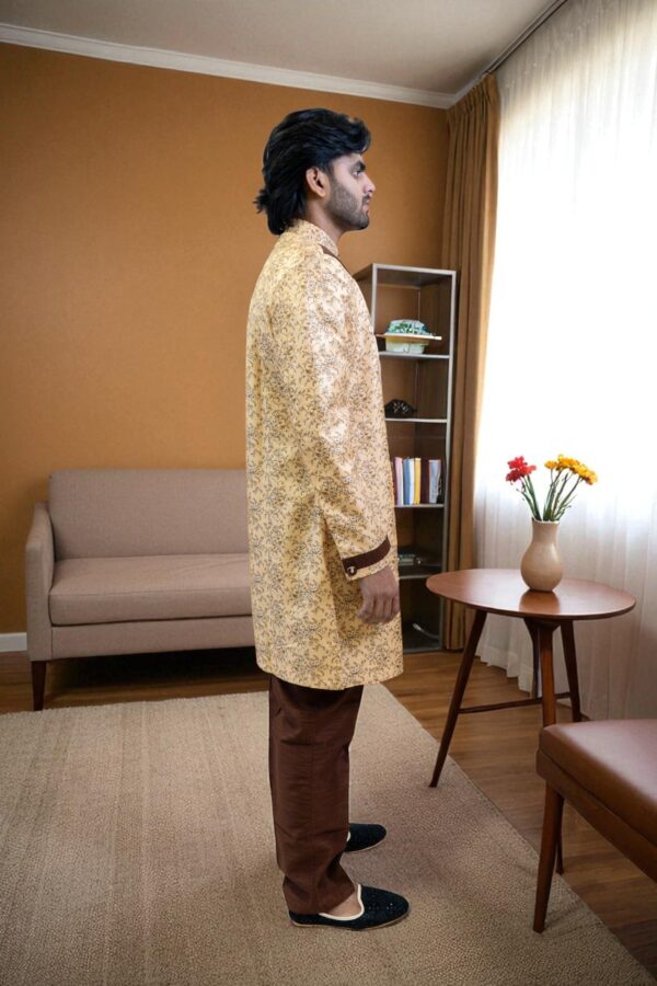 Golden Indo Western Suit for Men – Party Wear & Stylish Occasion Outfit - Image 5