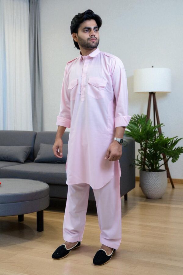 Pink Pathani Kurta - Image 4