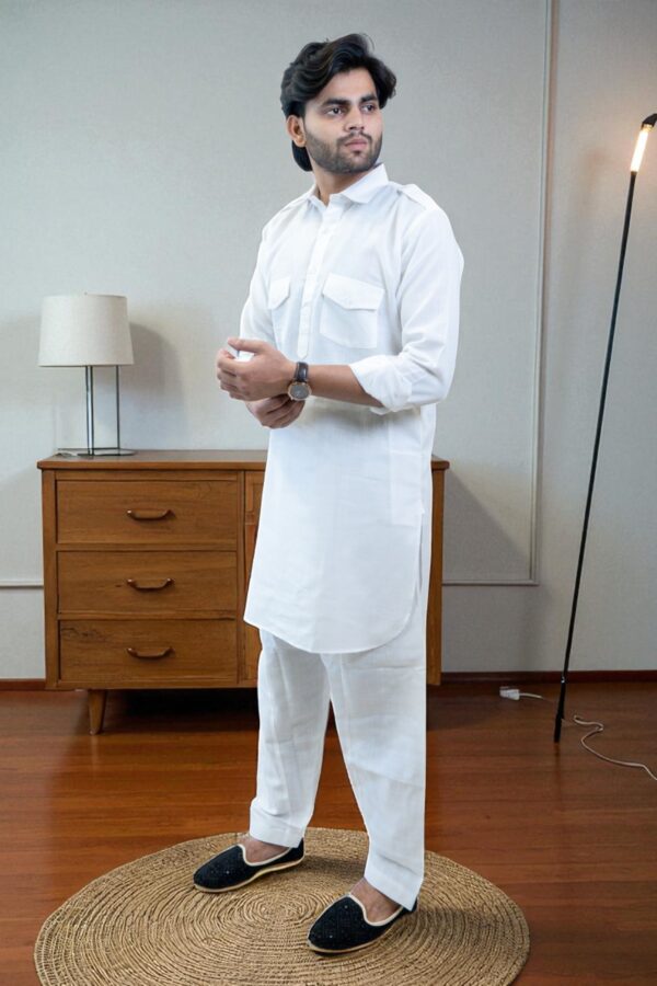 Men’s Pathani Kurta with Salwar – 100% Cotton & Comfortable - Image 3