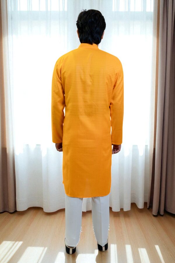 Yellow Cotton Kurta Pajama – Daily Wear - Image 6