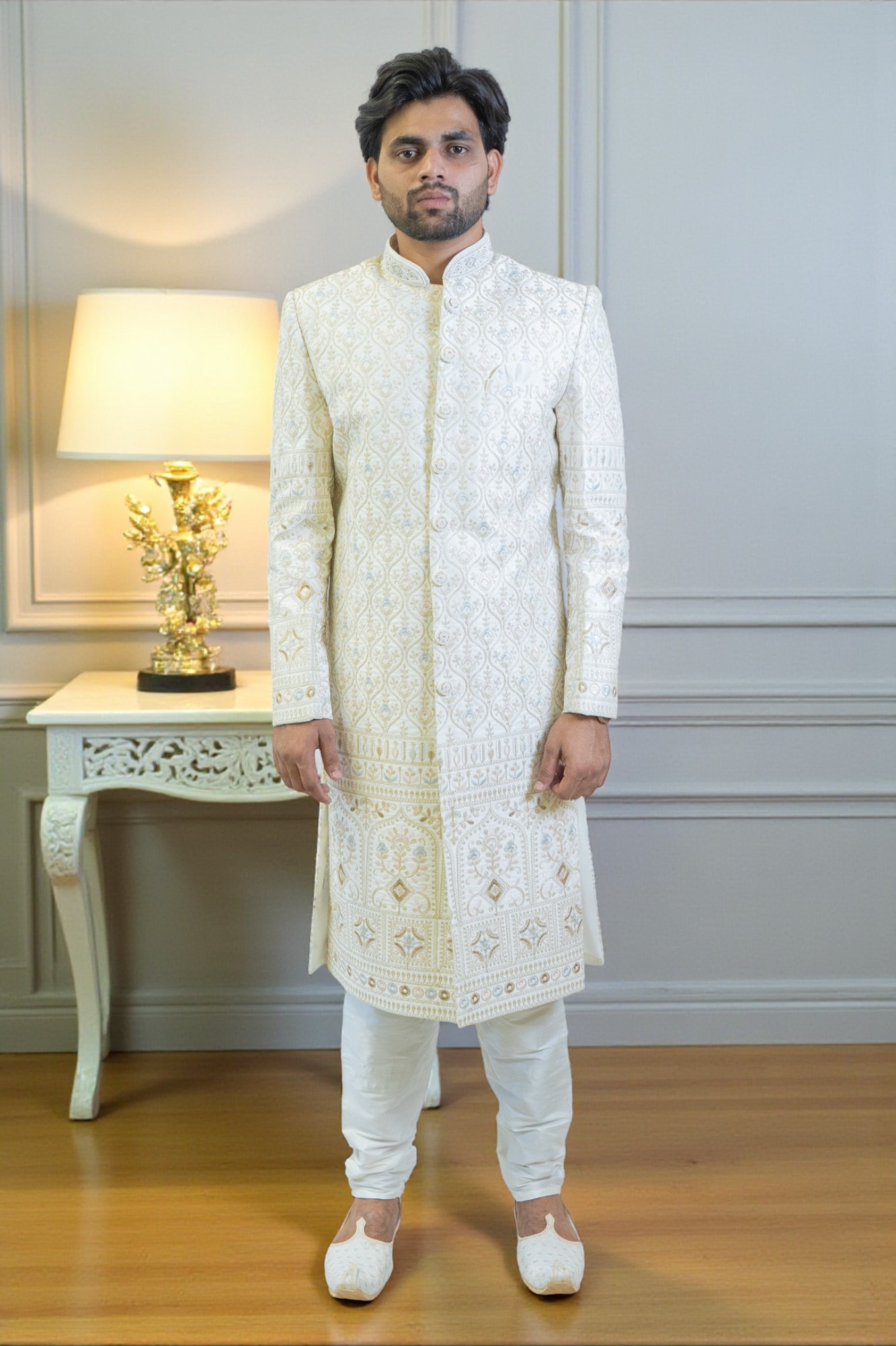 Designer Sherwani with Thread and Embroidery