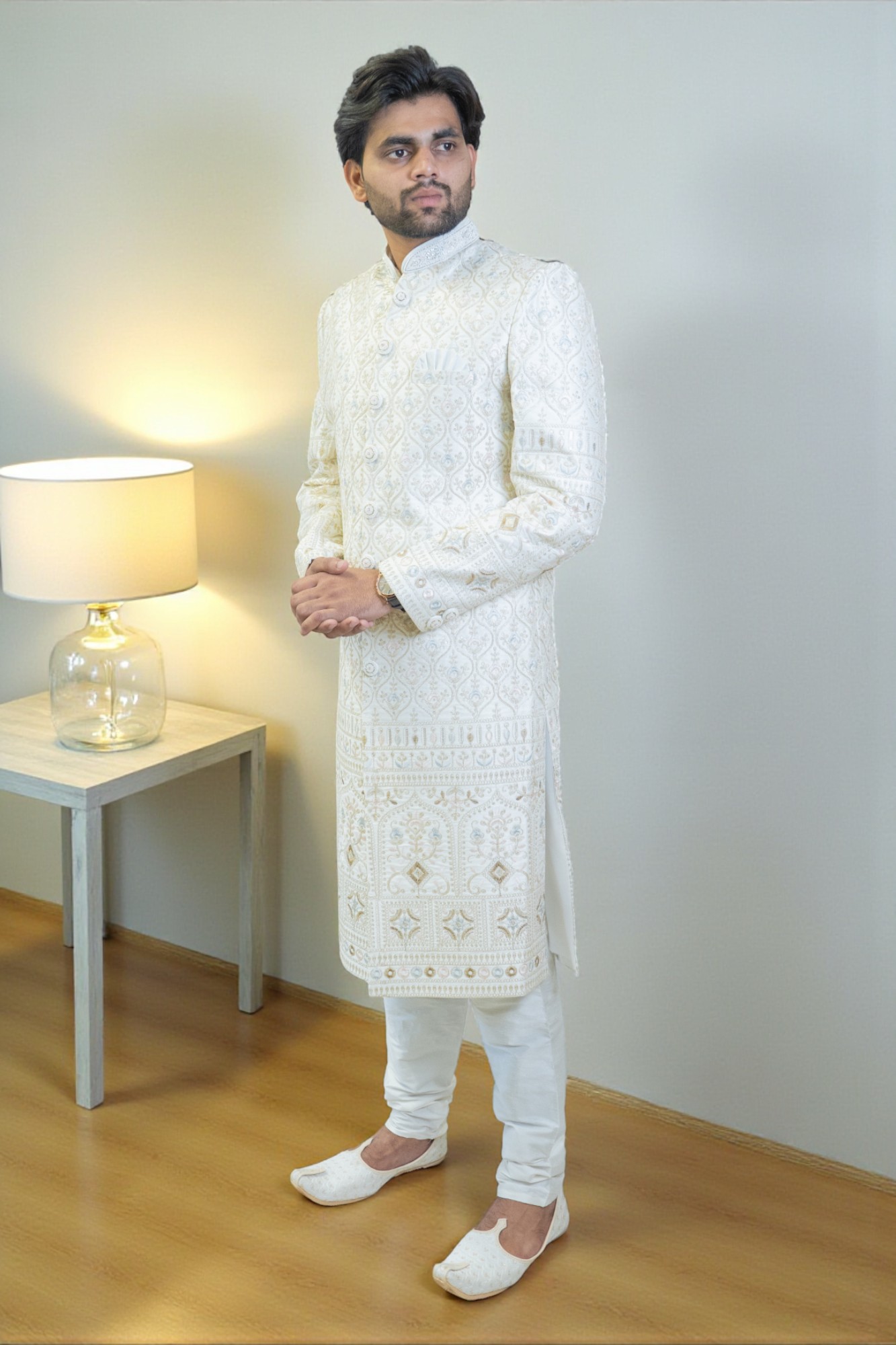 Designer Sherwani with Thread and Embroidery - Image 2
