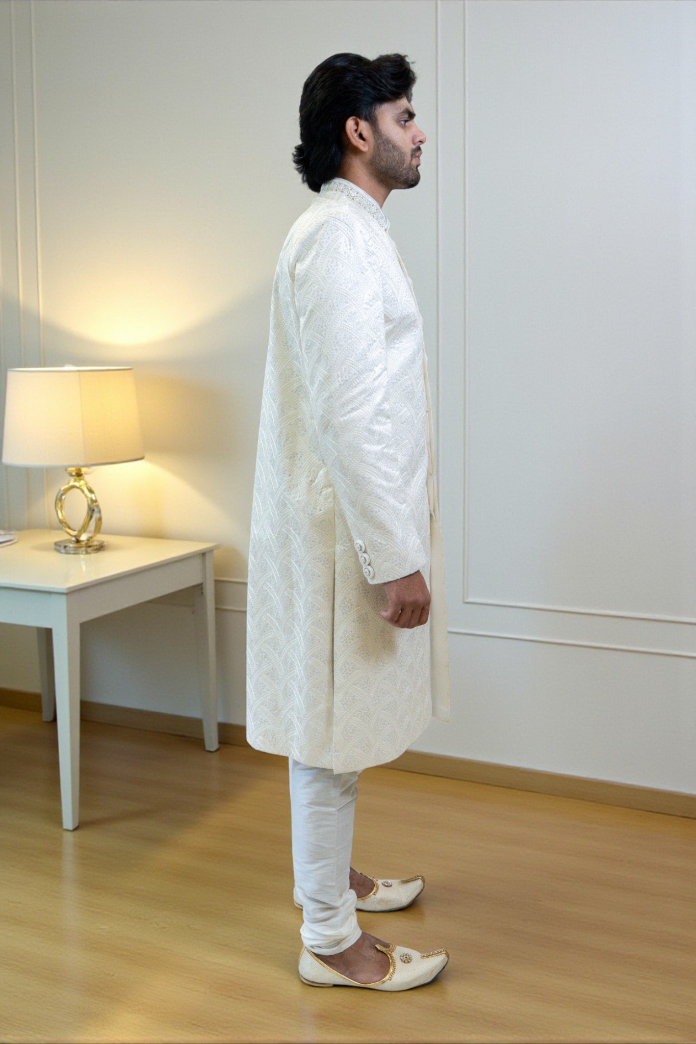Royal Designer Sherwani with Thread Embroidery - Image 5