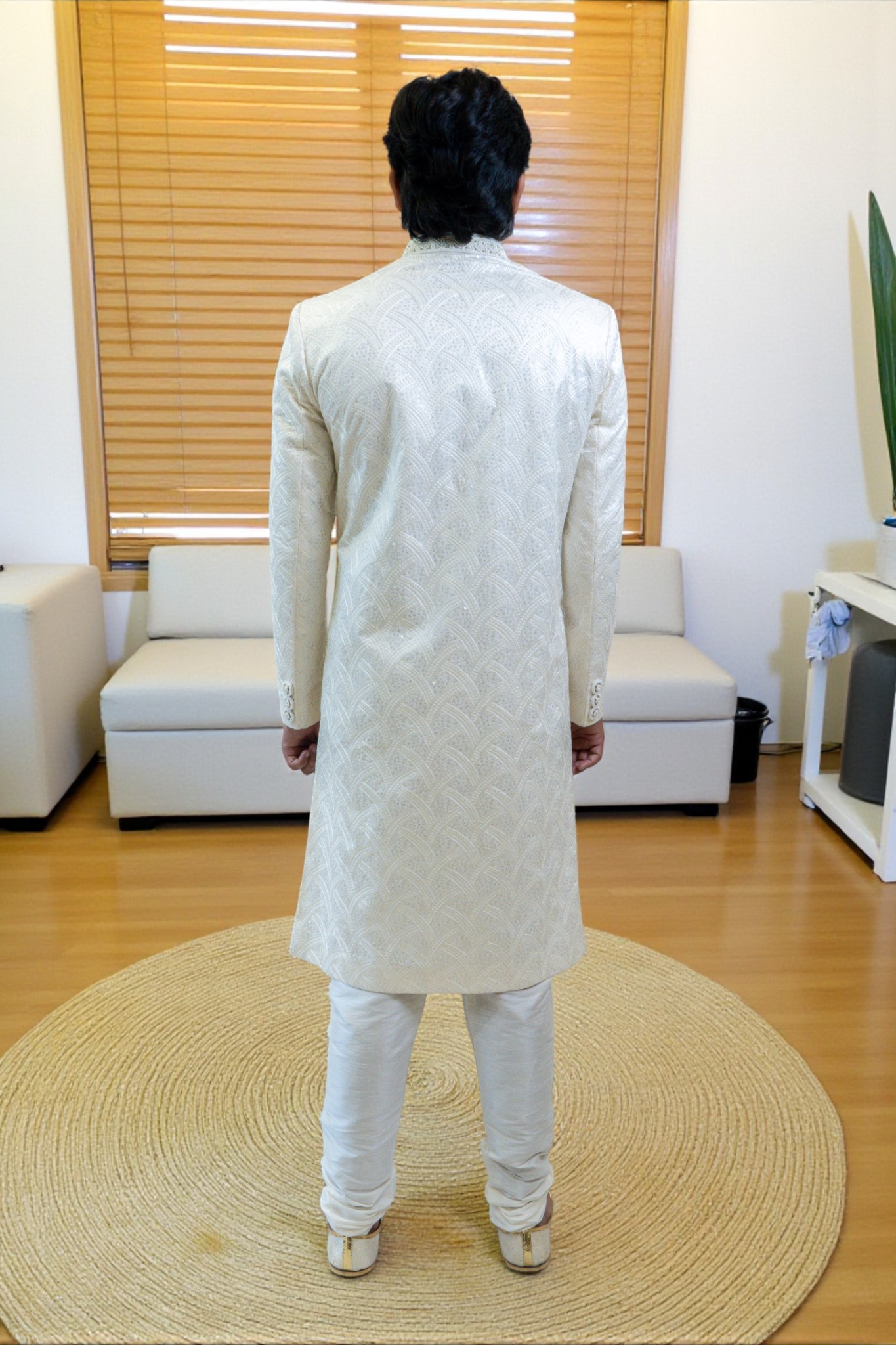 Royal Designer Sherwani with Thread Embroidery - Image 6