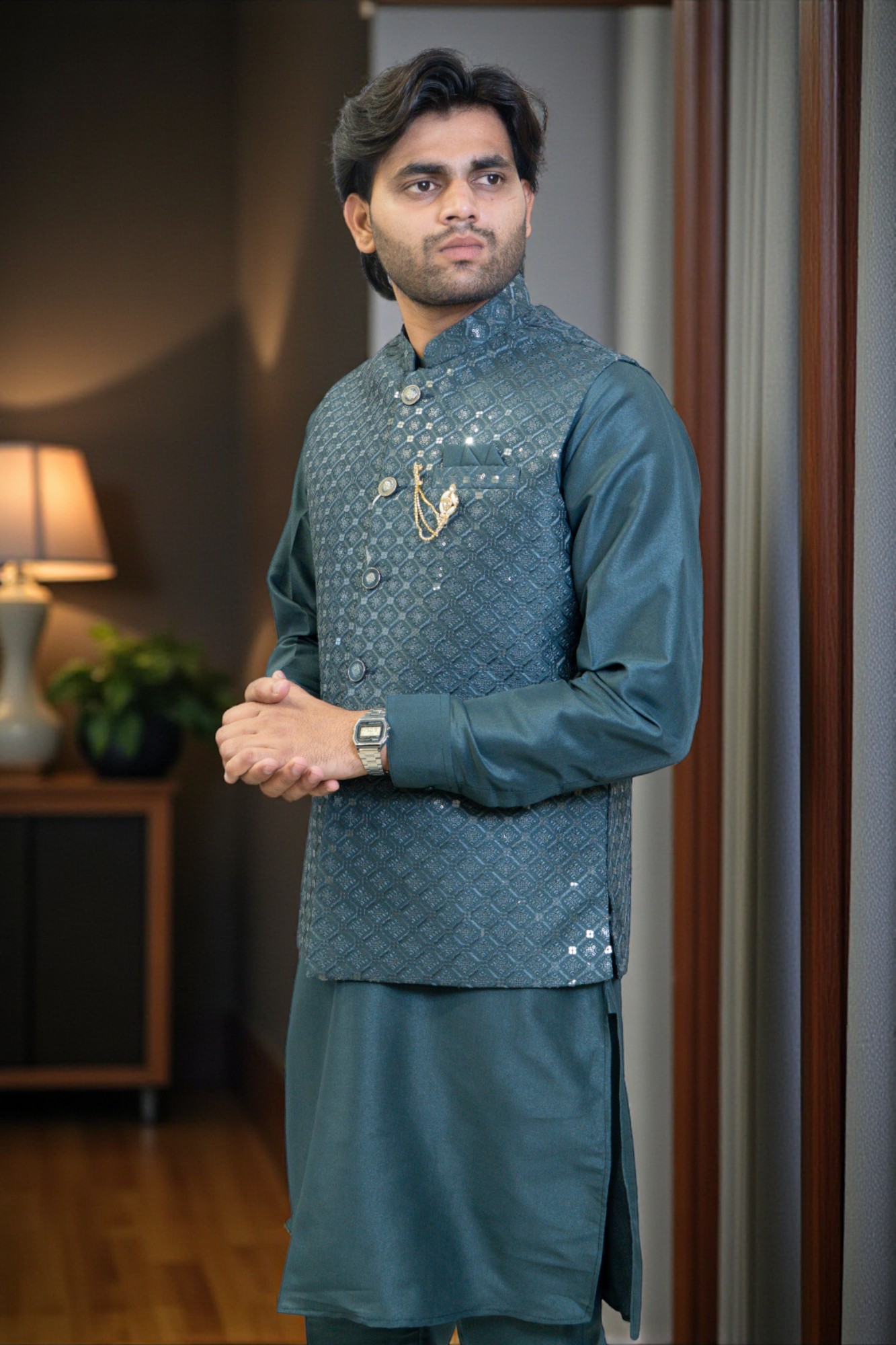 Navy Blue Kurta Set