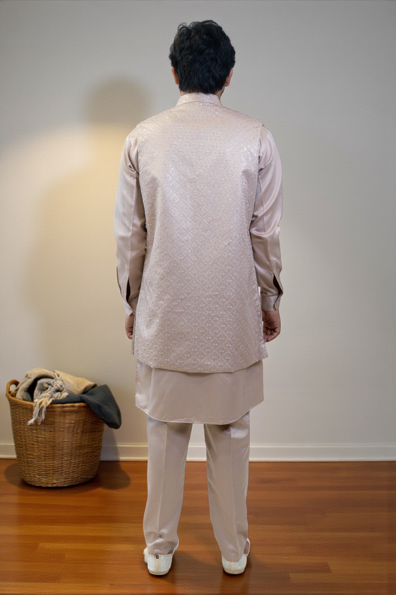 Embroidered Kurta Pajama with Nehru Jacket – Comfort & Style - Image 5