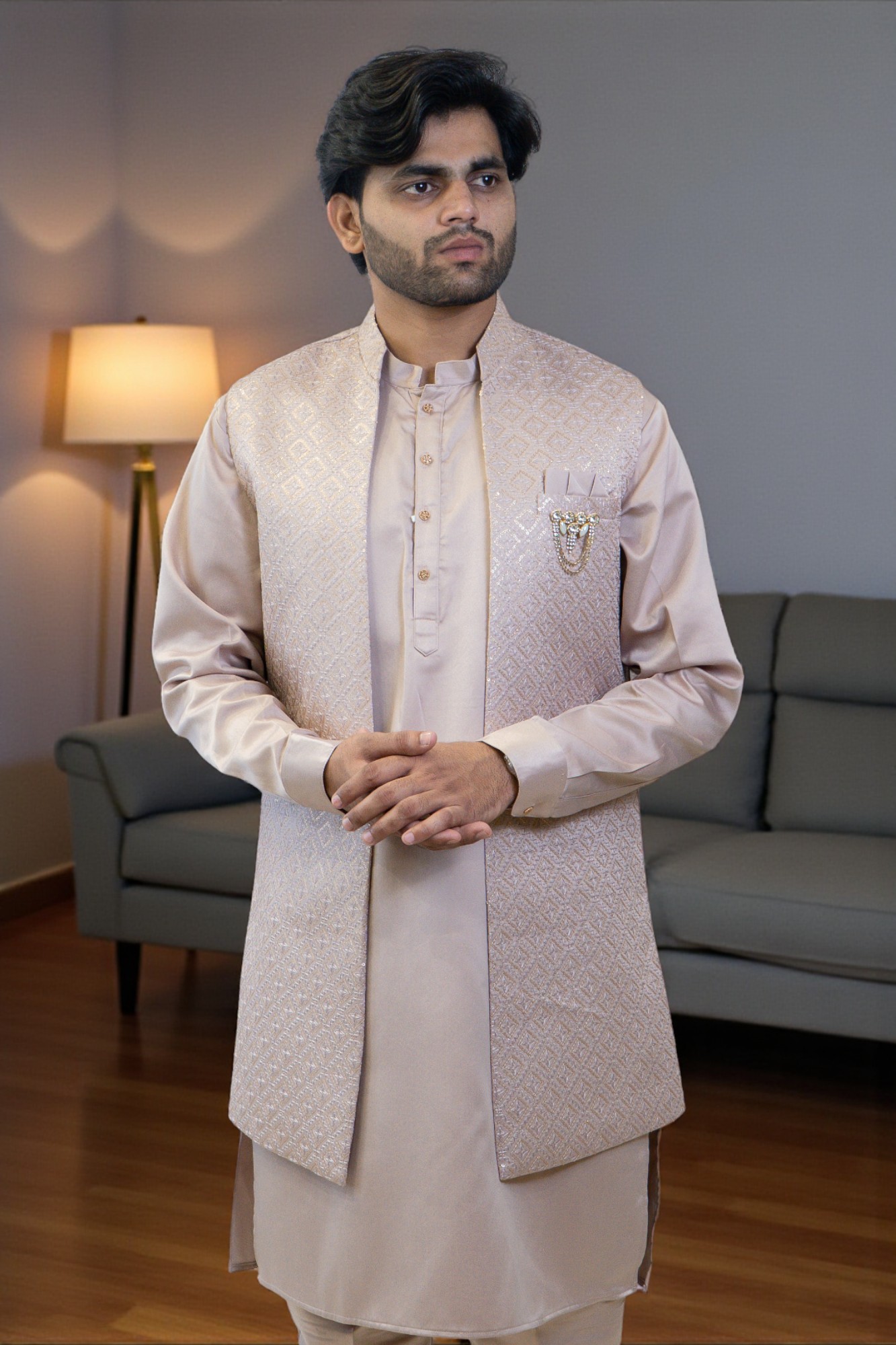 Embroidered Kurta Pajama with Nehru Jacket – Comfort & Style