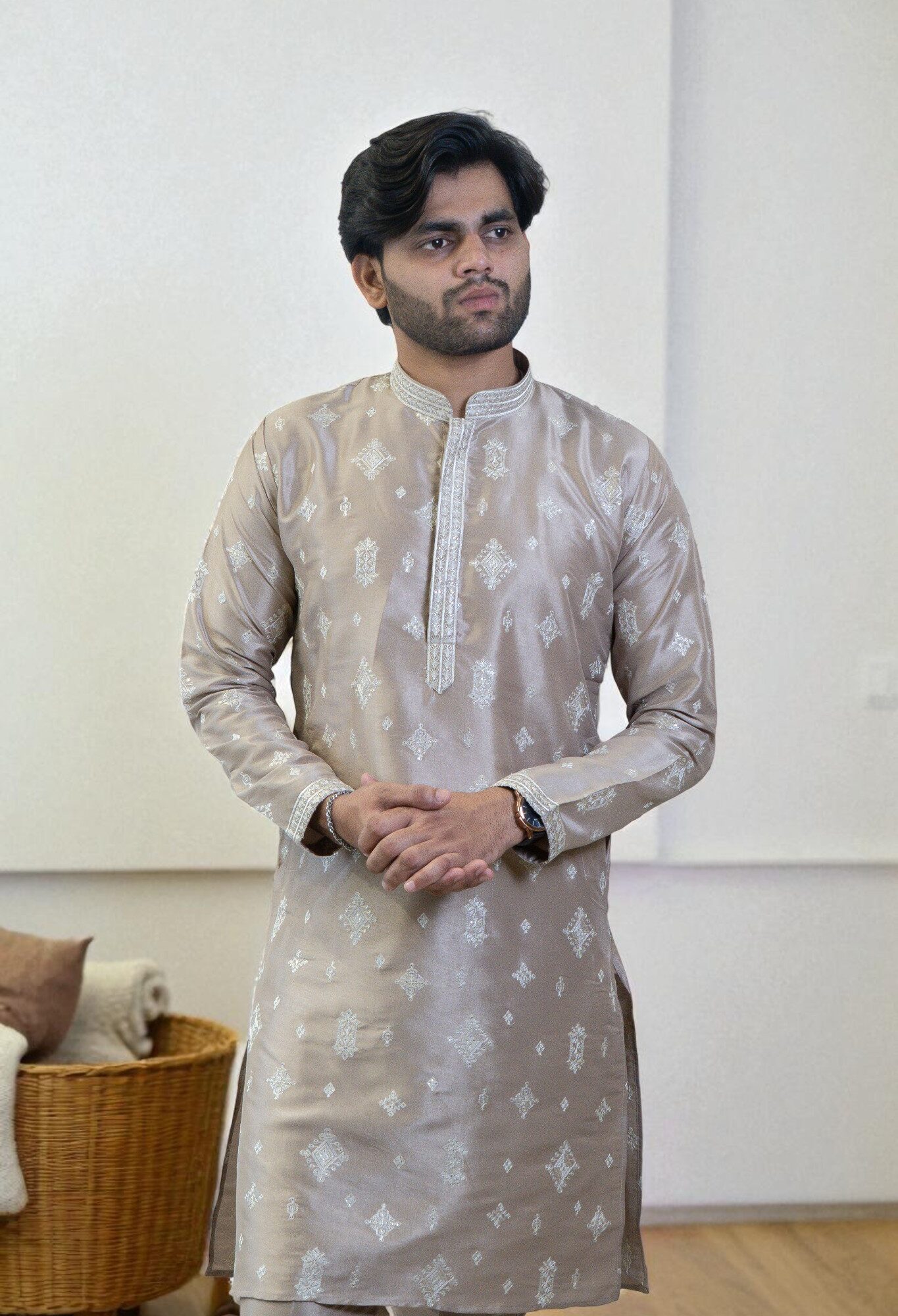 Onion Color Kurta Pajama for Men
