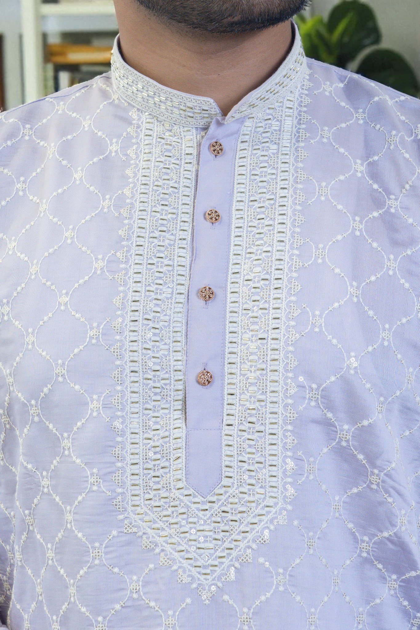 Lavender Kurta Pajama for Men - Image 4