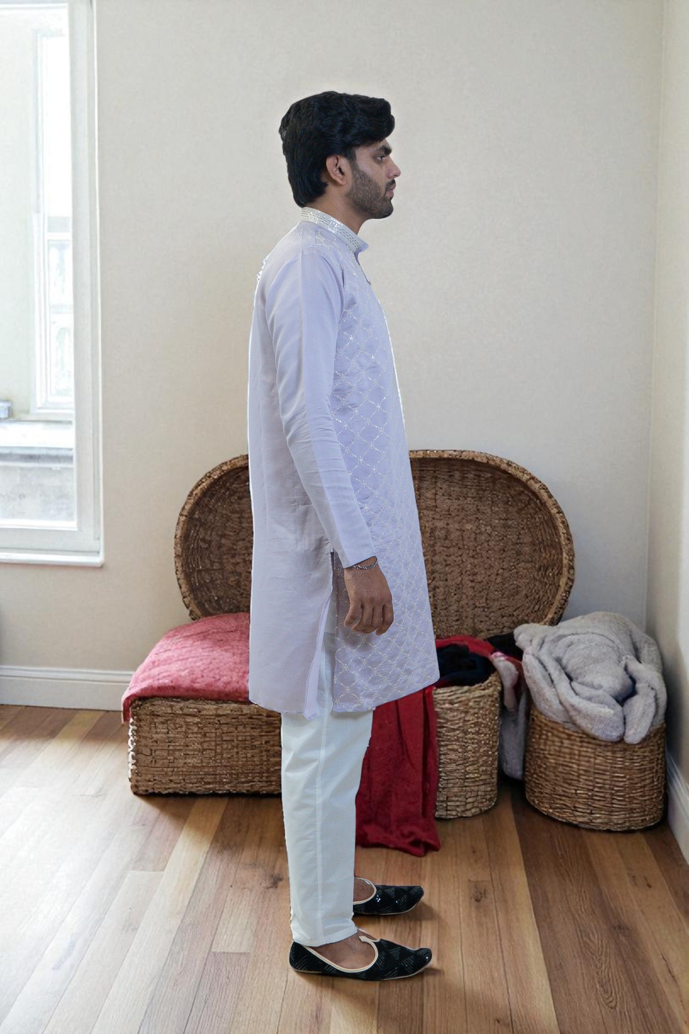 Lavender Kurta Pajama for Men - Image 5