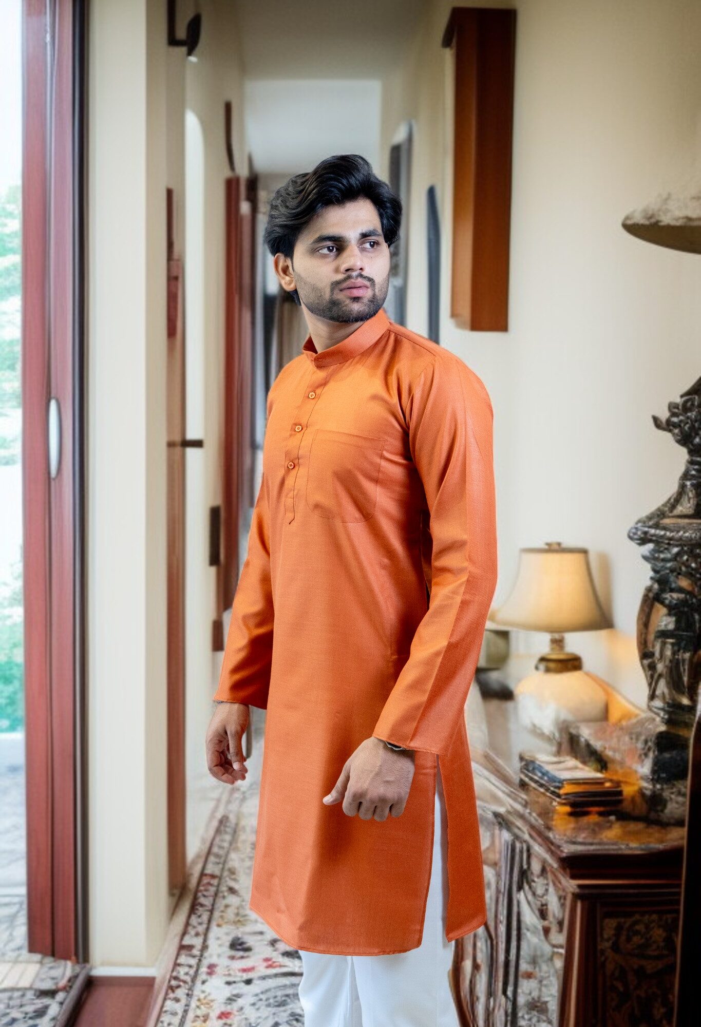 Rust Color Kurta Pajama – Comfort Meets Everyday Style