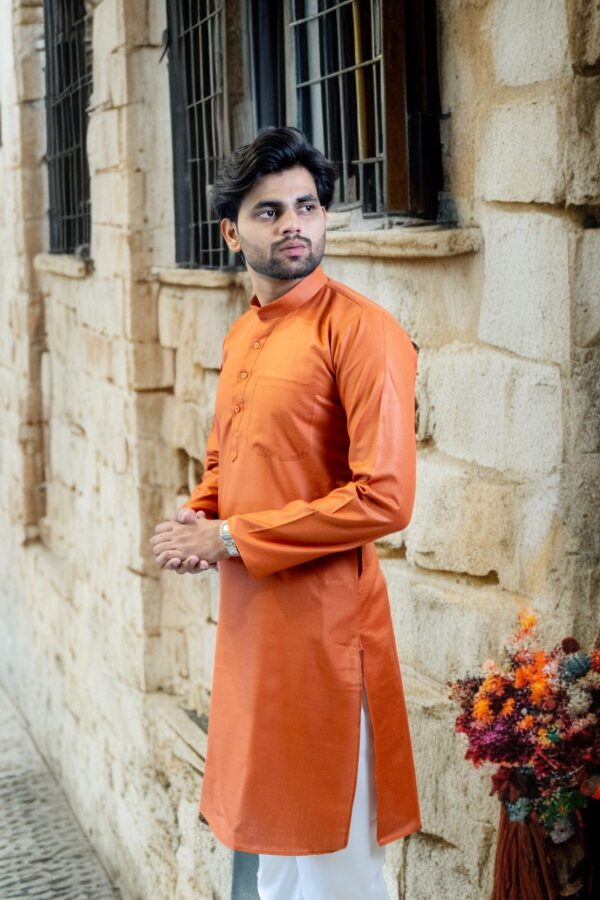 Rust Color Pj Rust Color Kurta Pajama – Comfort Meets Everyday Style - Sharma ...