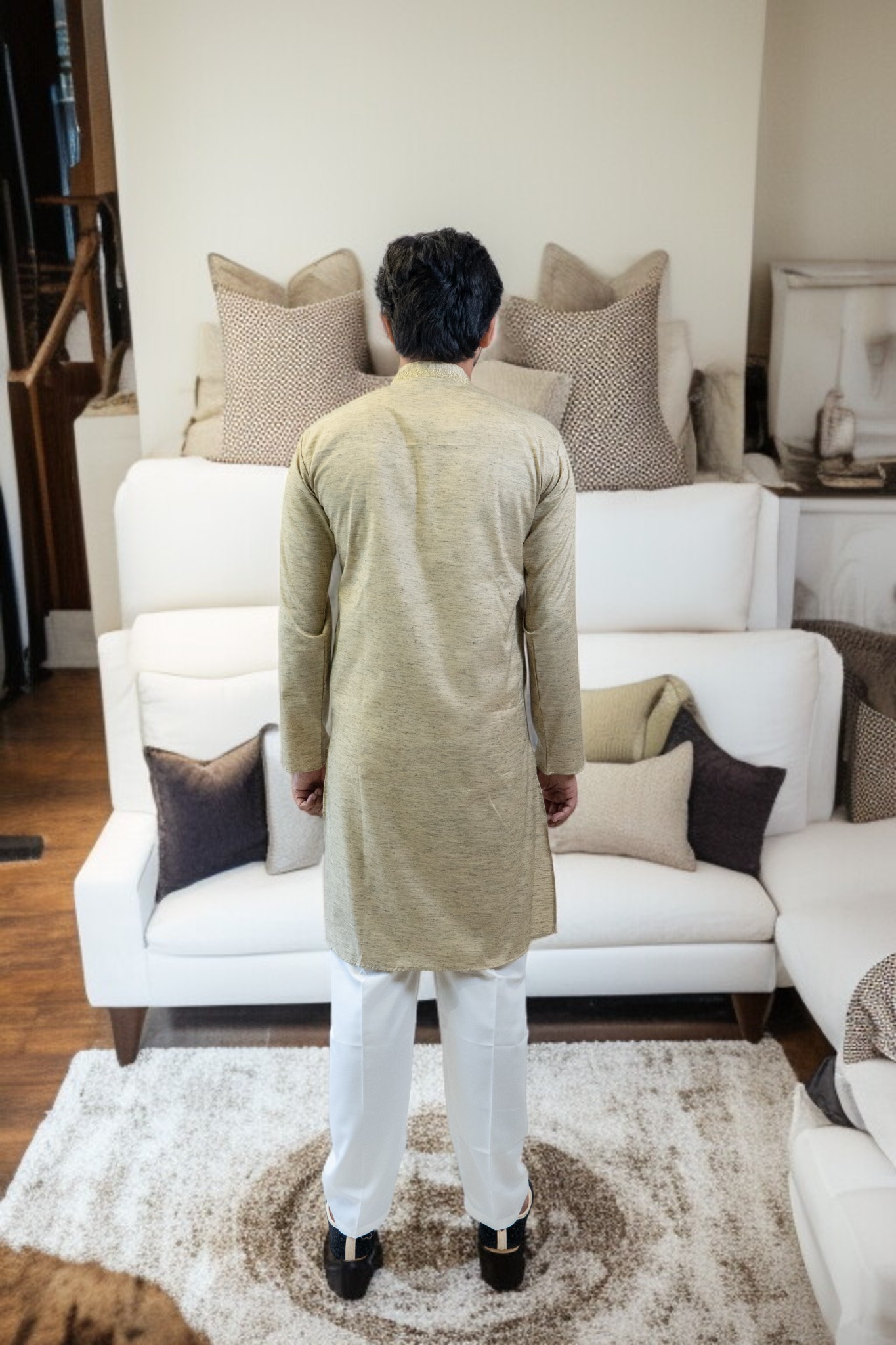 Mehandi Color Kurta Pajama for Men - Image 5