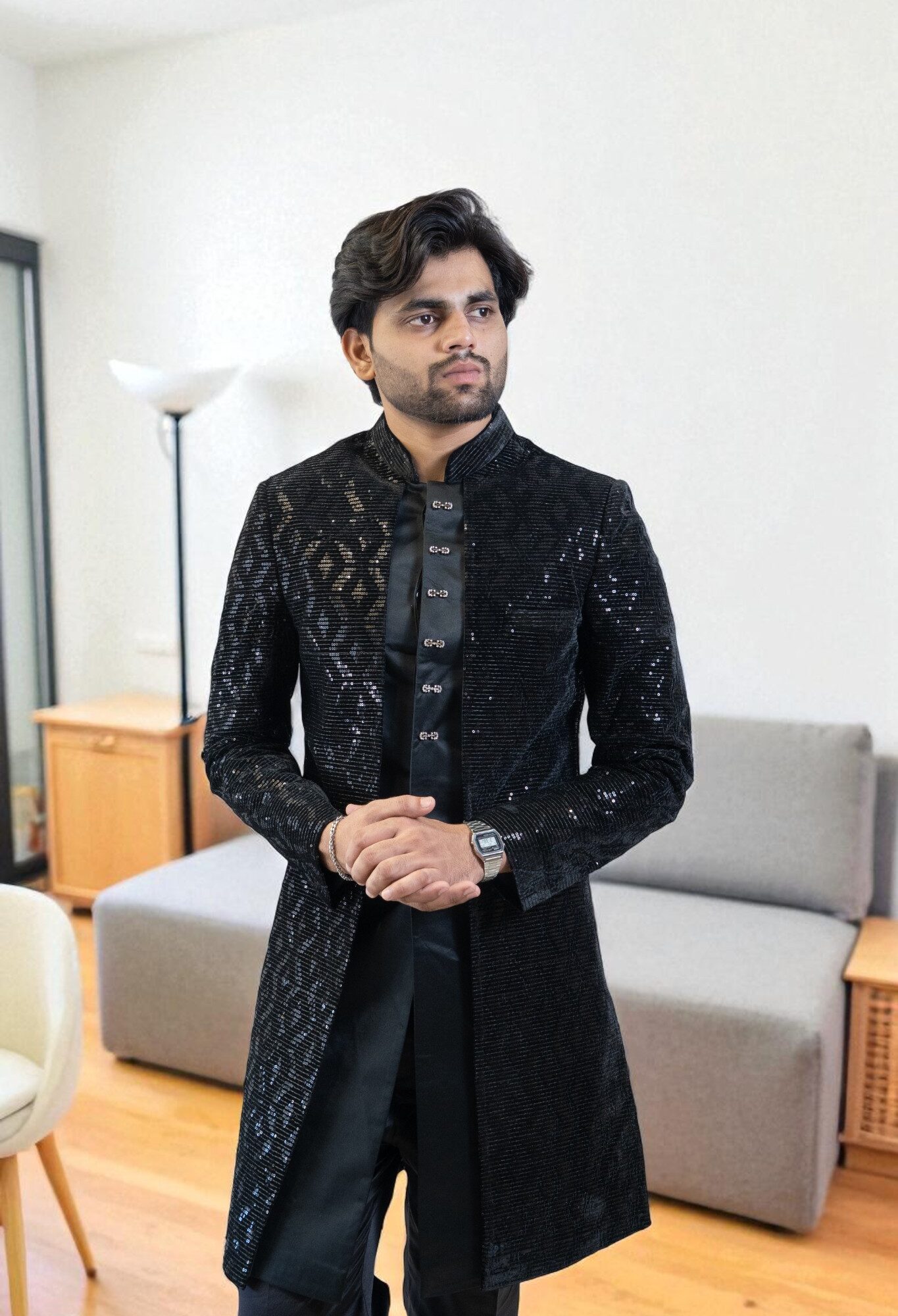 Black Indo-Western Suit – Sharq Style