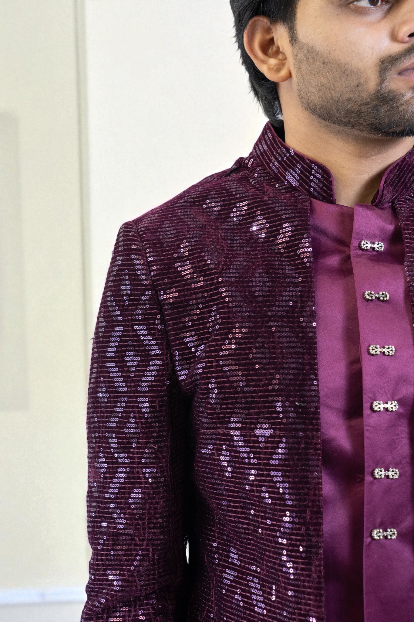 Wine Indo-Western Suit – Stylish Party Wear - Image 3
