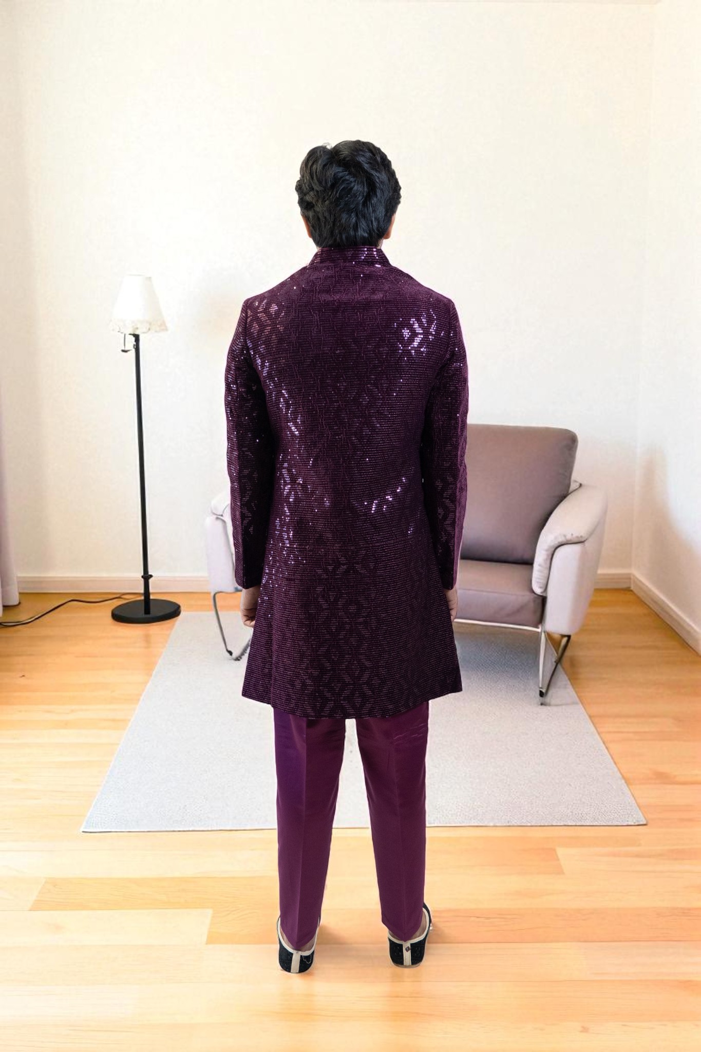 Wine Indo-Western Suit – Stylish Party Wear - Image 6
