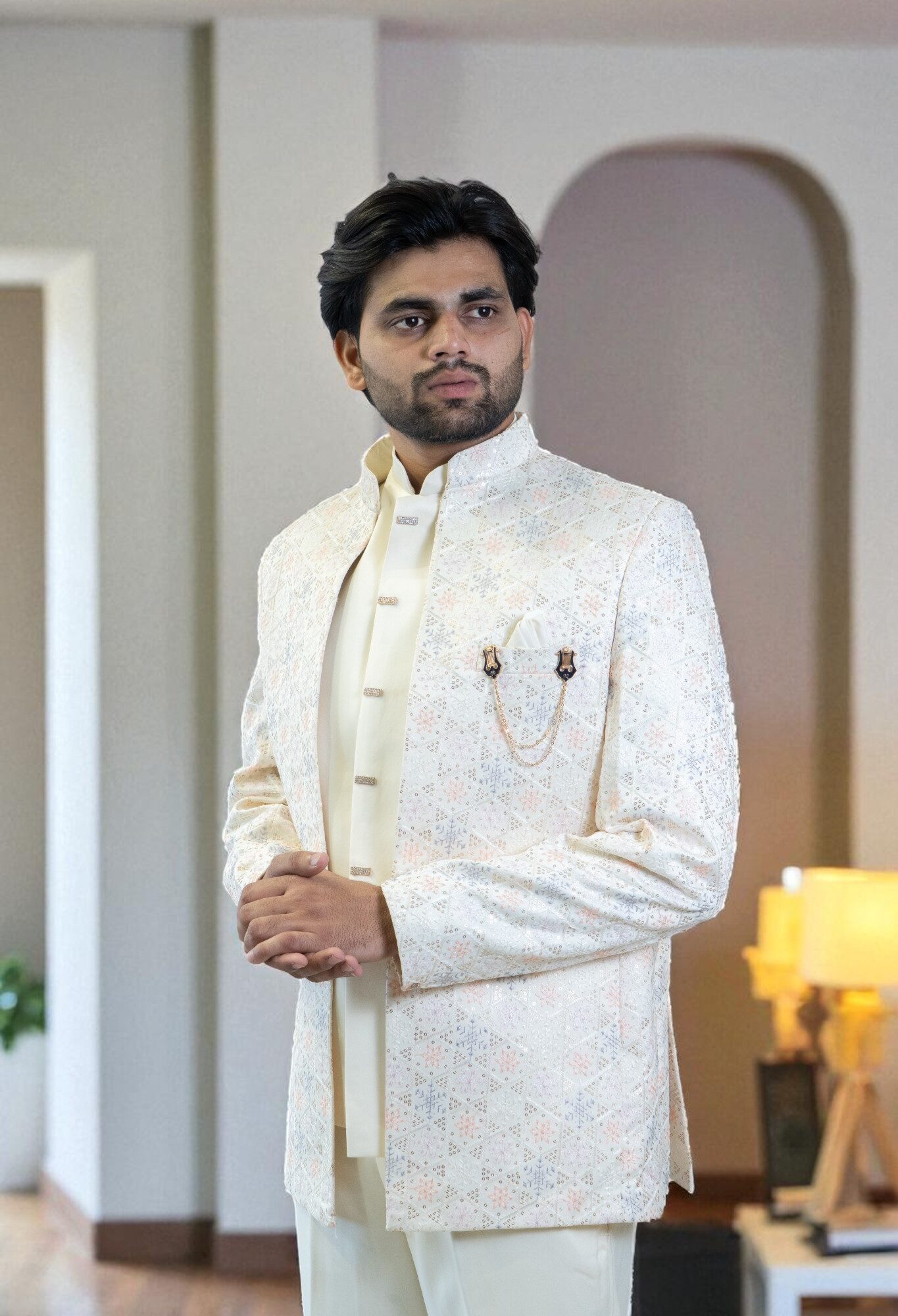 Multi-Color Jodhpuri Suit – Sequin Design